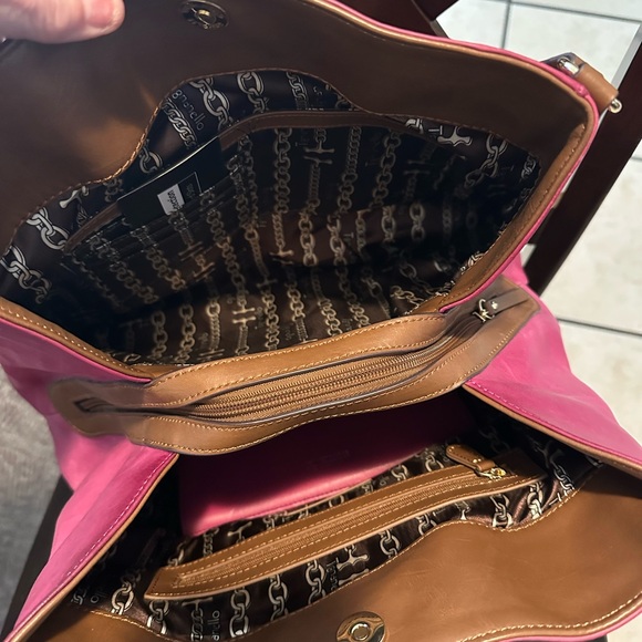 Tignanello Fuchsia Embossed Shoulder Bag - Picture 5 of 8